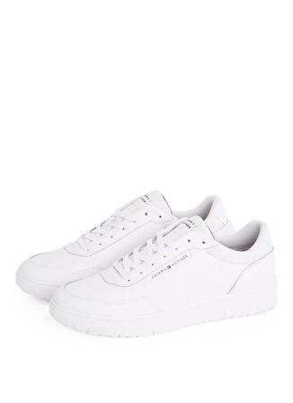Tommy Hilfiger Beyaz Erkek Sneaker TH BASKET CORE LTH PINPERF