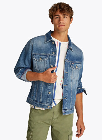 Tommy Jeans Erkek Denim Ceket DM0DM218601A5 RYAN REG TRK JK RWB