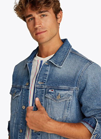 Tommy Jeans Erkek Denim Ceket DM0DM218601A5 RYAN REG TRK JK RWB