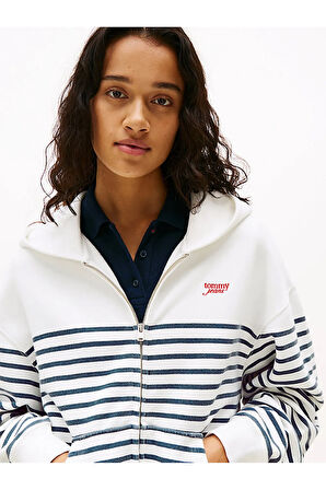 Tommy Jeans Kadın Sweatshirt-DW0DW20303WHITE