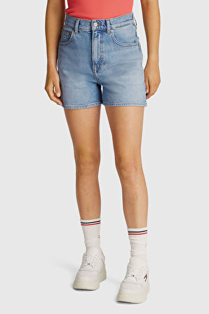 Kadın Th Denim Mom Şort - Mavi | 26