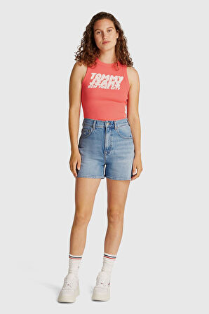 Kadın Th Denim Mom Şort - Mavi | 26