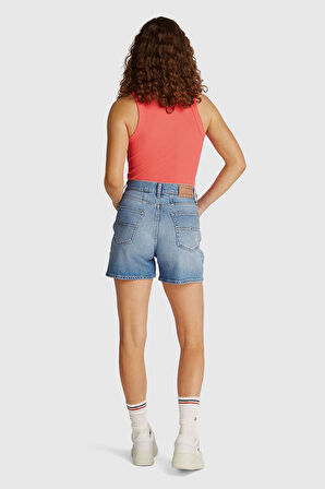 Kadın Th Denim Mom Şort - Mavi | 26