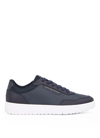 Tommy Hilfiger Lacivert Erkek Sneaker TH BASKET CORE LTH PINPERF