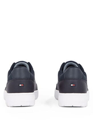 Tommy Hilfiger Lacivert Erkek Sneaker TH BASKET CORE LTH PINPERF