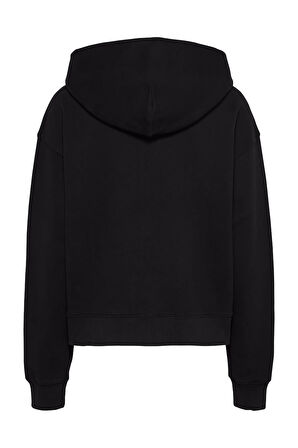 Kadın Tjw Fermuarlı Kapüşonlu Sweatshirt - Siyah | S