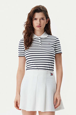 Kadın Tjw Slim Fit Polo T-Shirt - Lacivert | XS