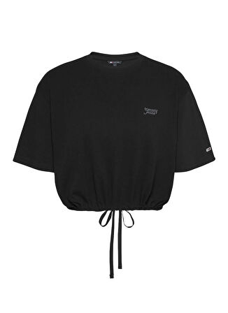 Tommy Jeans Bisiklet Yaka Siyah Kadın T-Shirt DW0DW20324BDS