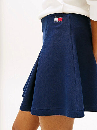 Tommy Hilfiger Kadın Fit And Flare Mini Lacivert  Etek