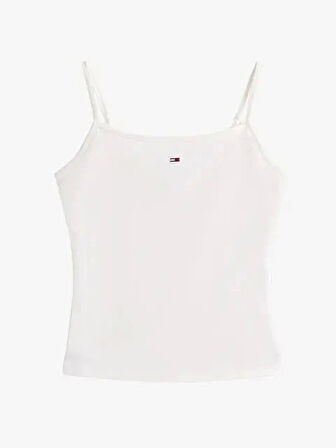 Tommy Jeans Kadın  Bisiklet Yaka Beyaz  T-Shirt
