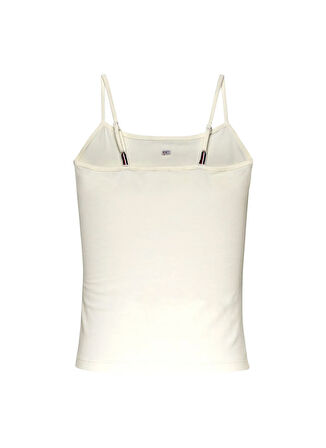 Tommy Jeans Bisiklet Yaka Beyaz Kadın T-Shirt DW0DW20675YBL