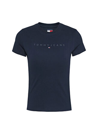 Tommy Jeans Bisiklet Yaka Mavi Kadın T-Shirt DW0DW20315C1G