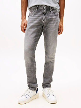 TOMMY HILFIGER Erkek Marka Logolu Çift Cep Şık Görünüşlü Günlük Kullanıma Uygun Koyu Gri Jeans DM0DM21379 1BZ