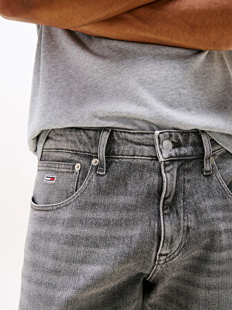 TOMMY HILFIGER Erkek Marka Logolu Çift Cep Şık Görünüşlü Günlük Kullanıma Uygun Koyu Gri Jeans DM0DM21379 1BZ