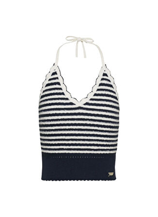 Tommy Jeans Yuvarlak Yaka Mavi Kadın Bluz DW0DW204320A6