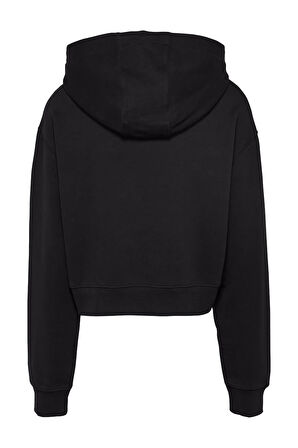 Kadın Tjw Script Logo Kapüşonlu Sweatshirt - Siyah | XS