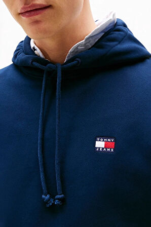 Erkek Reg Badge Kapüşonlu Sweatshirt - Lacivert | L