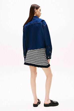 Tommy Jeans Kadın Gömlek-DW0DW20567DENIM