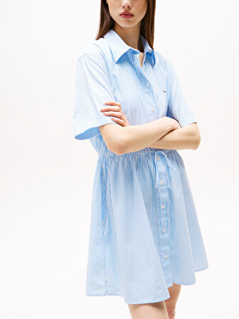 TOMMY HILFIGER TJW MINI STRIPE SHIRT DRESS Elbise