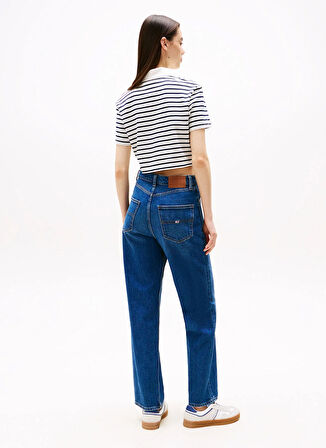 Tommy Jeans Yüksek Bel Düz Paça Slim Straight Koyu Mavi Kadın Denim Pantolon DW0DW200541BK