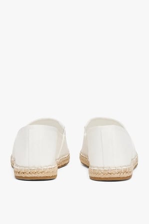 Kadın Th Bayrak Nakışlık Canvas Espadrille Loafer Ayakkabı - Ekru | 36