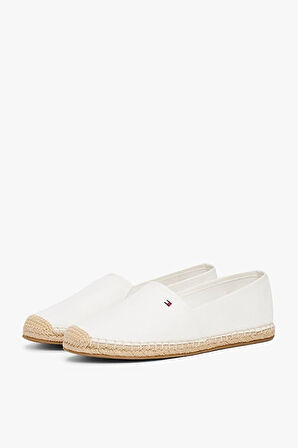 Kadın Th Bayrak Nakışlık Canvas Espadrille Loafer Ayakkabı - Ekru | 37