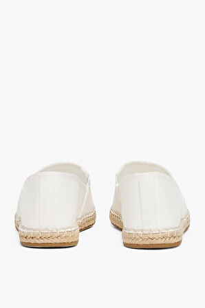 Kadın Th Bayrak Nakışlık Canvas Espadrille Loafer Ayakkabı - Ekru | 37