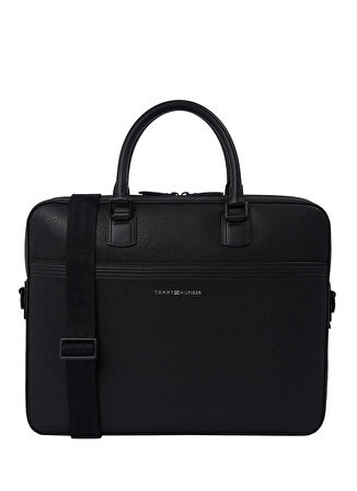 Tommy Hilfiger Deri Siyah Erkek Laptop Çantası TH BUSINESS LEATHER COMP BAG