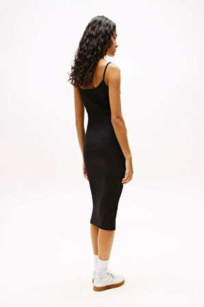 TJW SCRIPT STRAP MIDI DRESS EXT