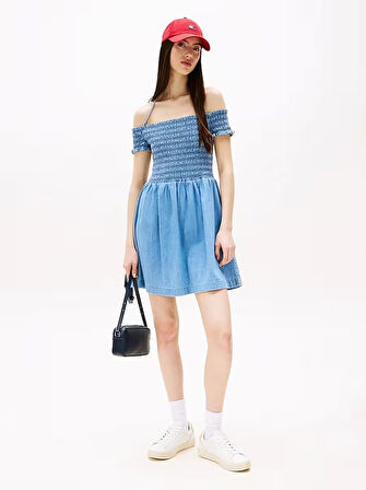 Tommy Jeans TJW CHAMBRAY FIT & FLARE DRESS