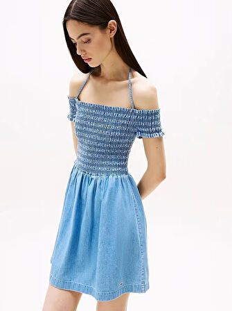 Tommy Jeans TJW CHAMBRAY FIT & FLARE DRESS
