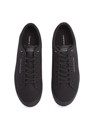 Tommy Hilfiger Siyah Erkek Sneaker TH HI VULC LOW CORE CANVAS