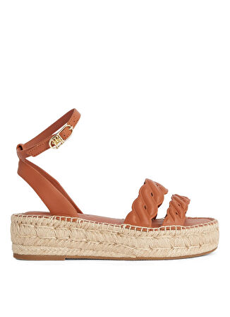Tommy Hilfiger Deri Taba Kadın Sandalet FW0FW08496