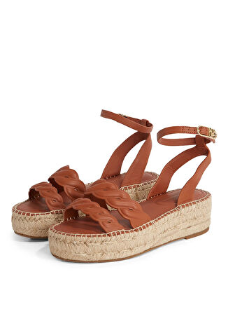 Tommy Hilfiger Deri Taba Kadın Sandalet FW0FW08496