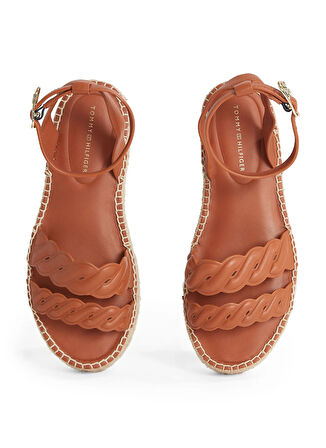 Tommy Hilfiger Deri Taba Kadın Sandalet FW0FW08496