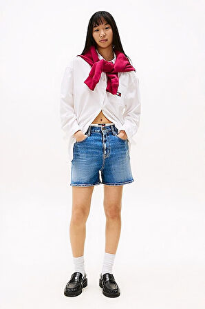Kadın Th Regular Denim Mom Şort - Mavi | 29