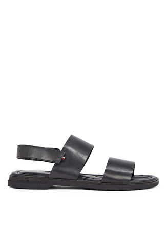 Tommy Hilfiger Deri Siyah Erkek Sandalet PREMIUM HILFIGER STRAPPY LH SAND
