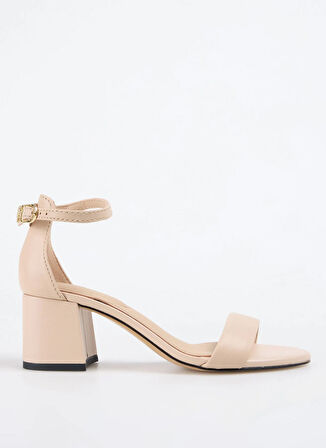 Tommy Hilfiger Deri Bej Kadın Topuklu Sandalet FW0FW08673