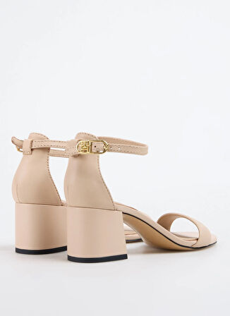 Tommy Hilfiger Deri Bej Kadın Topuklu Sandalet FW0FW08673