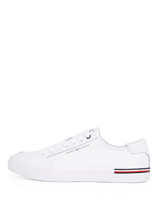 Tommy Hilfiger Beyaz Erkek Sneaker CORE CORPORATE VULC LEATHER