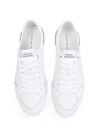 Tommy Hilfiger Beyaz Erkek Sneaker CORE CORPORATE VULC LEATHER