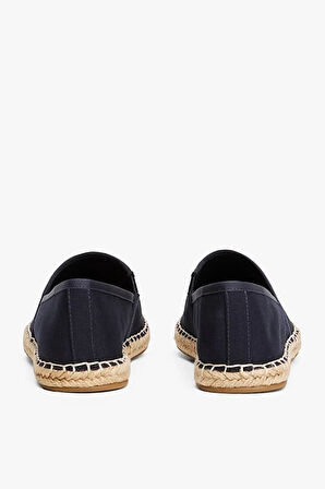 Kadın Th Bayrak Nakışlık Canvas Espadrille Loafer Ayakkabı - Lacivert | 37