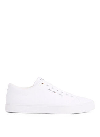 Tommy Hilfiger Beyaz Erkek Sneaker TH HI VULC LOW CORE CANVAS