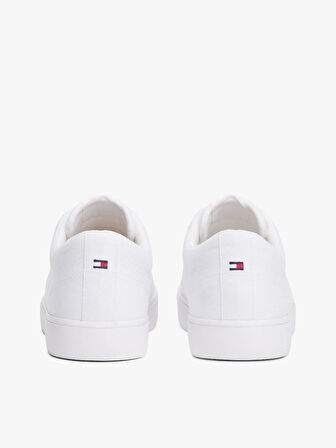 Tommy  Hilfiger Erkek Beyaz Logolu Sneaker