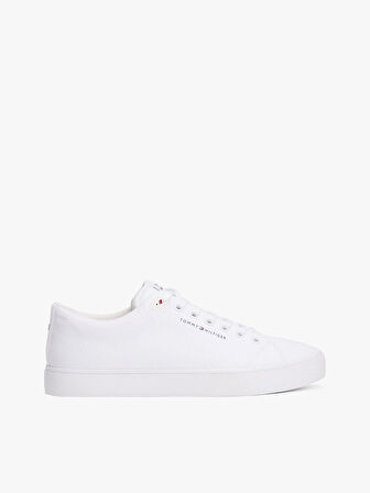 Tommy  Hilfiger Erkek Beyaz Logolu Sneaker