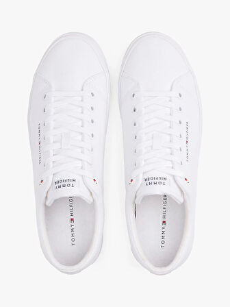 Tommy  Hilfiger Erkek Beyaz Logolu Sneaker
