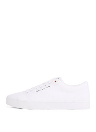Tommy Hilfiger Beyaz Erkek Sneaker TH HI VULC LOW CORE CANVAS