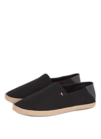 Tommy Hilfiger Siyah Erkek Espadril HILFIGER ESPADRILLE CORE TEXTILE