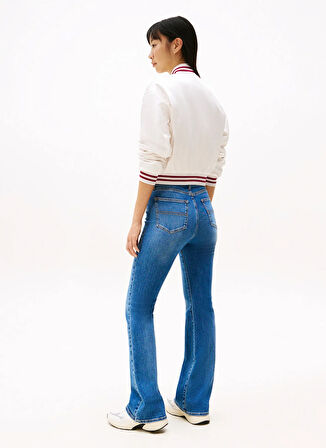 Tommy Jeans Yüksek Bel Düz Paça Standart Koyu Mavi Kadın Denim Pantolon DW0DW206541A5