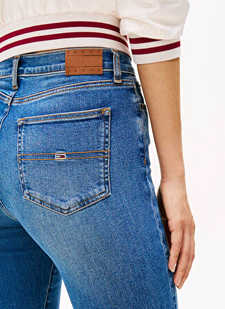 Tommy Jeans Yüksek Bel Düz Paça Standart Koyu Mavi Kadın Denim Pantolon DW0DW206541A5